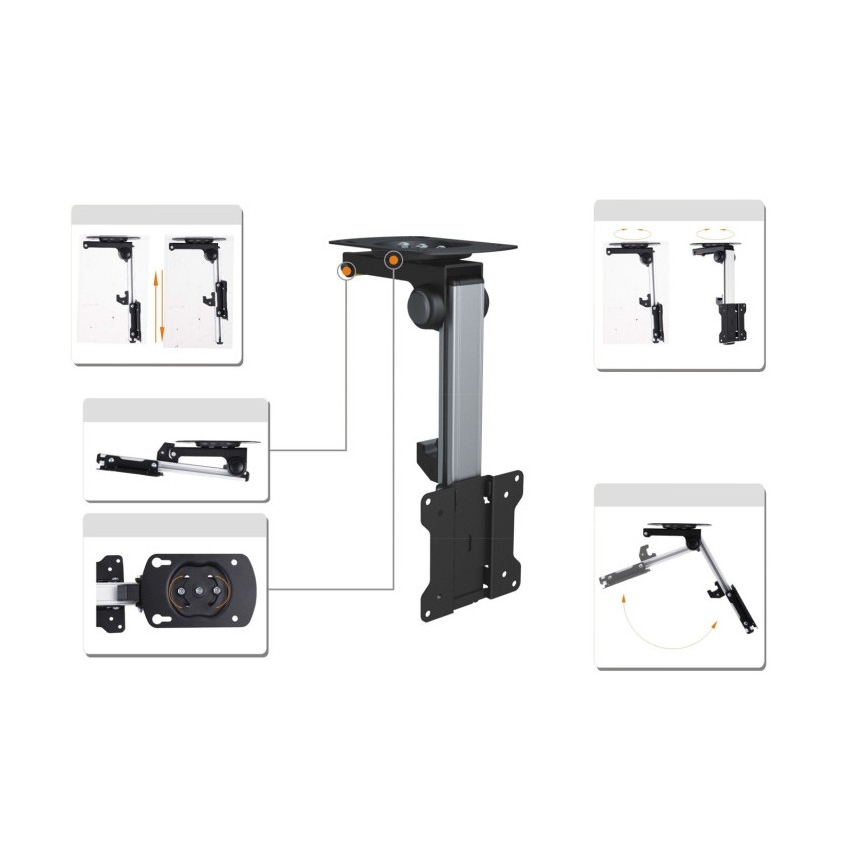 MK FLORIA MKF-17DS220 - suport de tavan pentru TV de 46 negru