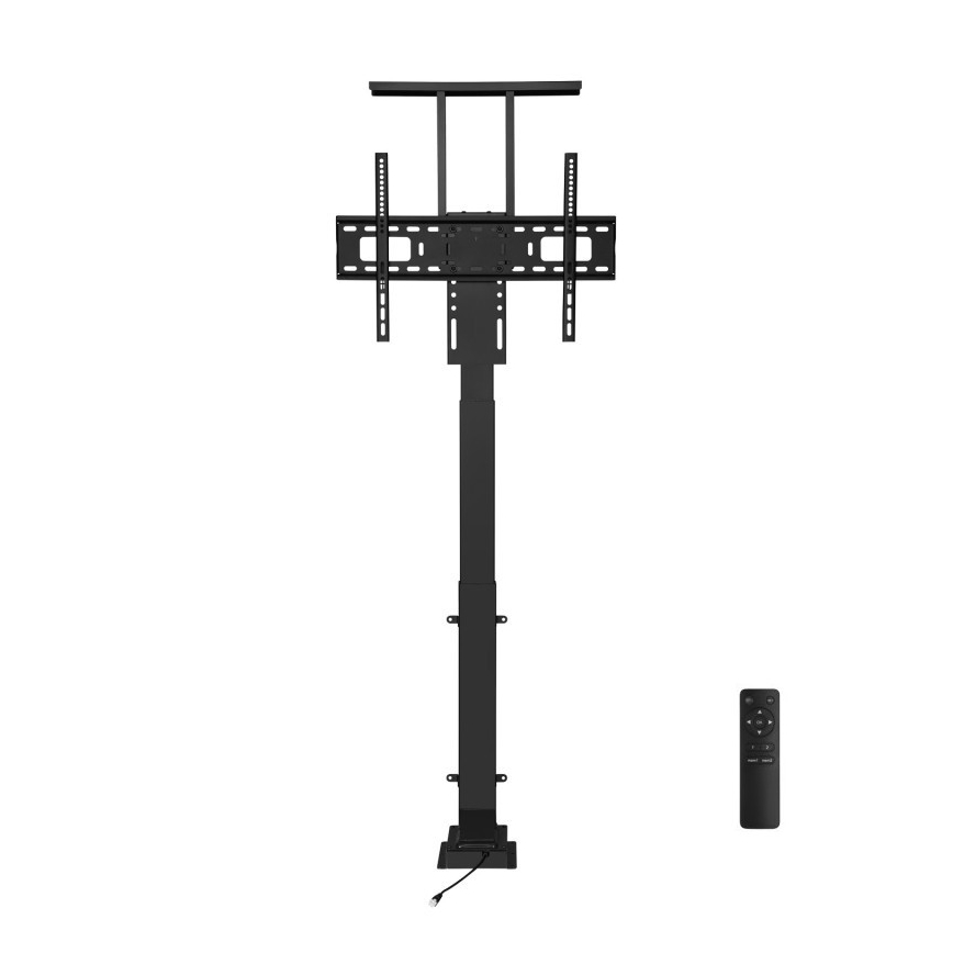 MK FLORIA MKF-19DM648 - Suport TV de podea pentru televizoare 37-65 negru SCHUKO + telecomandă