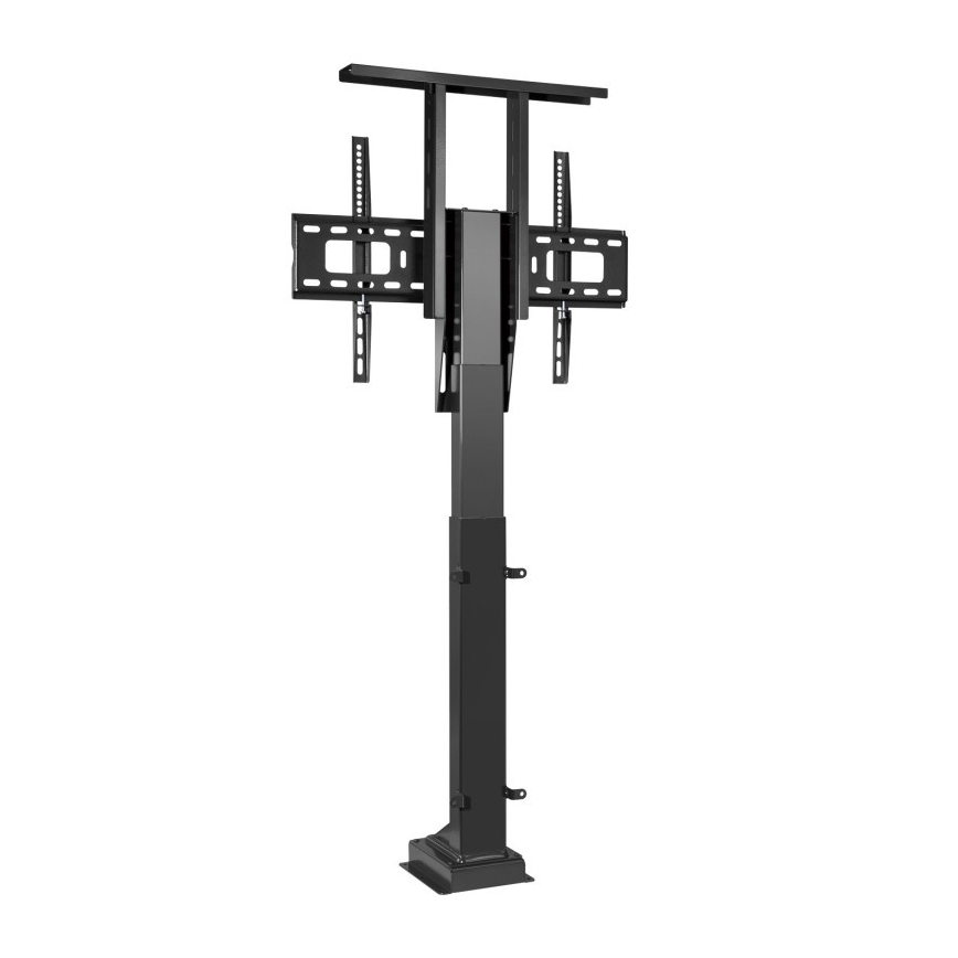 MK FLORIA MKF-19DM648 - Suport TV de podea pentru televizoare 37-65 negru SCHUKO + telecomandă