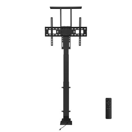 MK FLORIA MKF-19DM648 - Suport de podea pentru televizoare 37-65 negru SCHUKO + telecomandă
