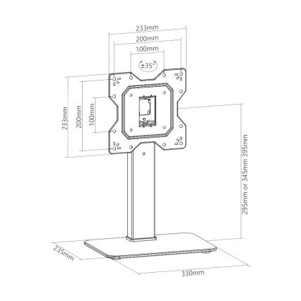MK FLORIA Superior SUPSTV019 - Suport TV de podea pentru televizoare 23-43 negru