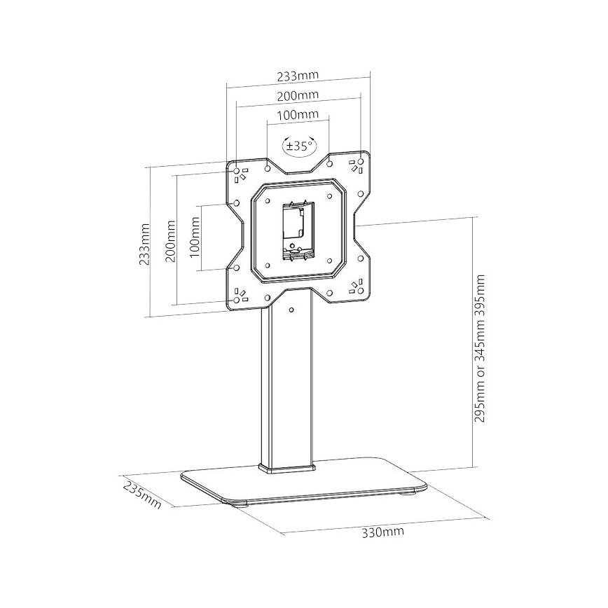 MK FLORIA Superior SUPSTV019 - Suport TV de podea pentru televizoare 23-43 negru