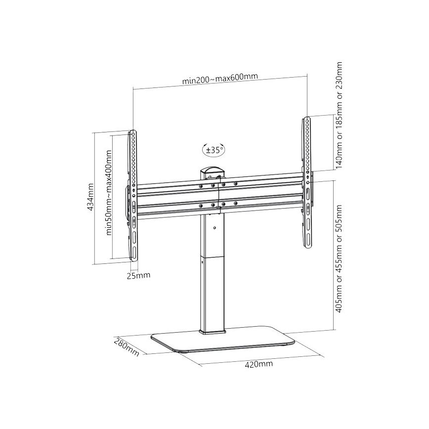 MK FLORIA Superior SUPSTV020 - Suport TV pe podea 37-70 negru