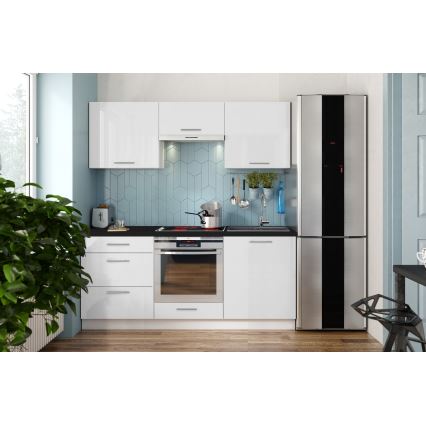 Mobilă de bucătărie CELESTE 180 cm, alb lucios