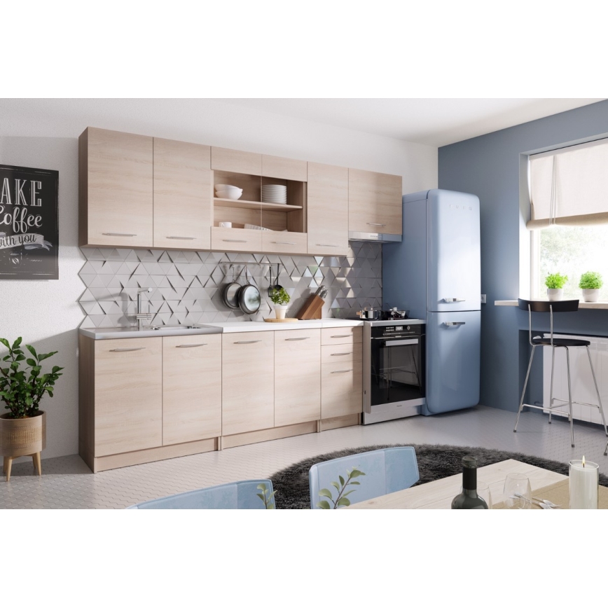 Mobilă de bucătărie MARISA 260 cm, stejar Sonoma