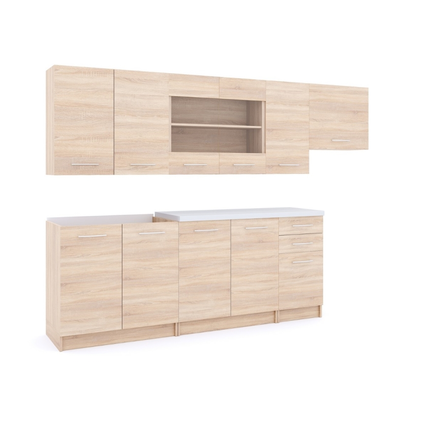 Mobilă de bucătărie MARISA 260 cm, stejar Sonoma