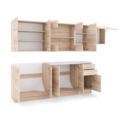 Mobilă de bucătărie MARISA 260 cm, stejar Sonoma