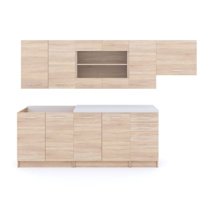 Mobilă de bucătărie MARISA 260 cm, stejar Sonoma