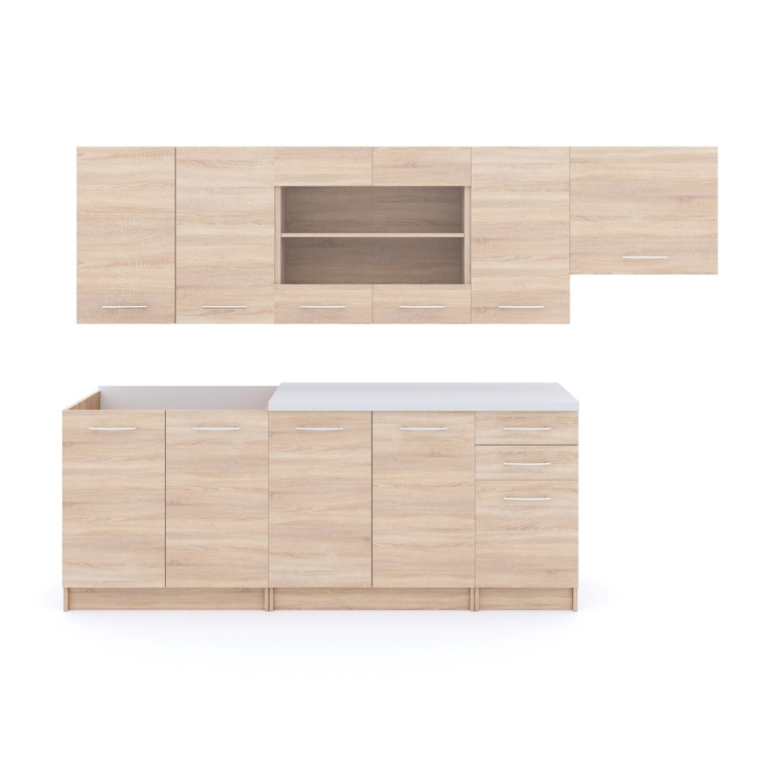 Mobilă de bucătărie MARISA 260 cm, stejar Sonoma