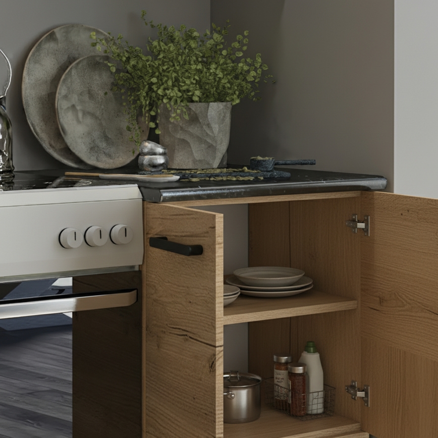 Mobilă de bucătărie ROSALIA, 240 cm, stejar craft