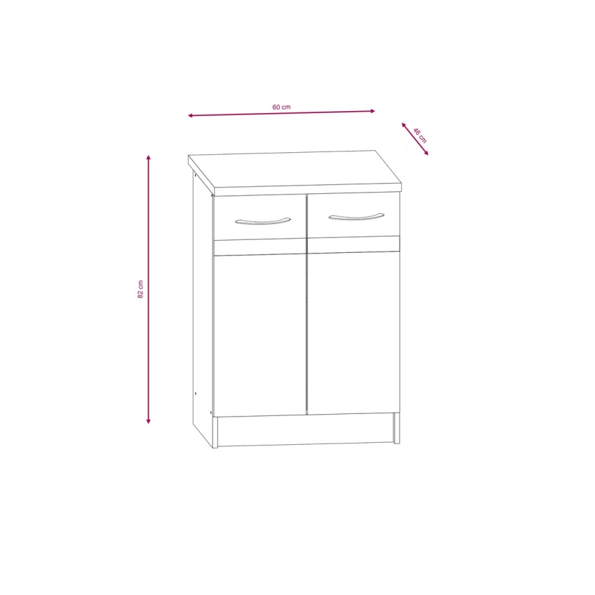 Mobilă de bucătărie VALERIA 240 cm, stejar sonoma/maro