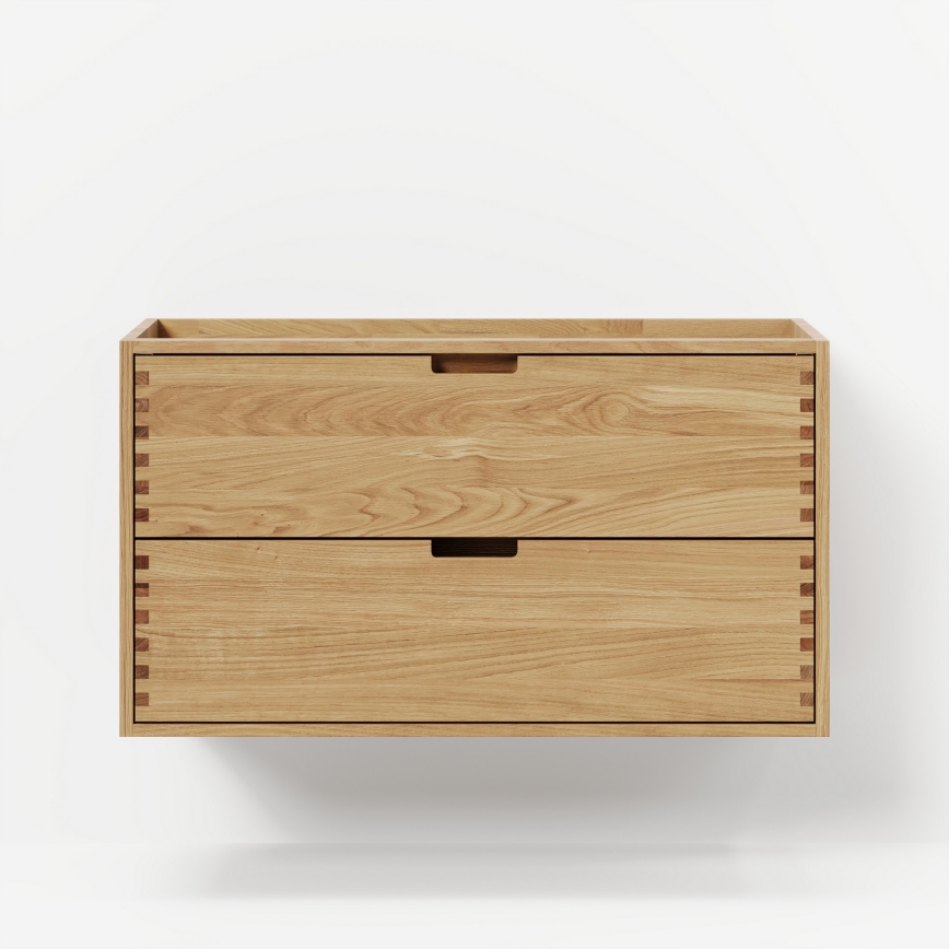Mobilier de baie cu lavoar GRIBSKOV 100 cm bej/stejar/alb