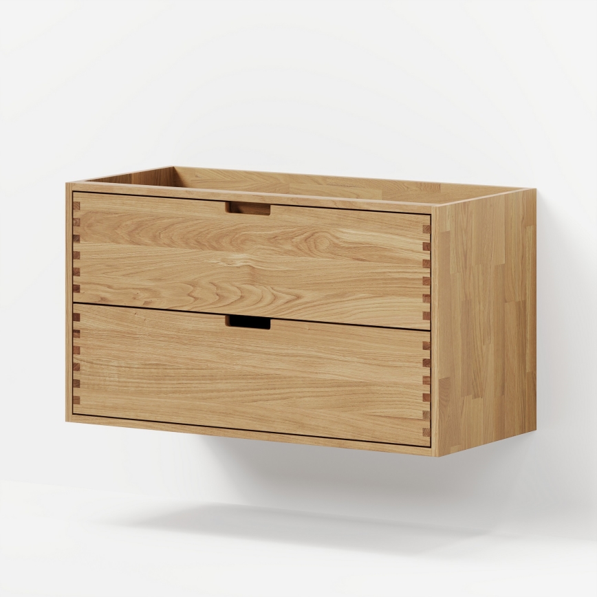 Mobilier de baie cu lavoar GRIBSKOV 100 cm bej/stejar/alb
