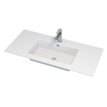 Mobilier de baie cu lavoar GRIBSKOV 100 cm bej/stejar/alb