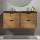 Mobilier de baie cu lavoar GRIBSKOV, 120 cm, bej/stejar/negru