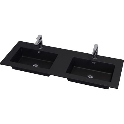 Mobilier de baie cu lavoar GRIBSKOV, 120 cm, bej/stejar/negru