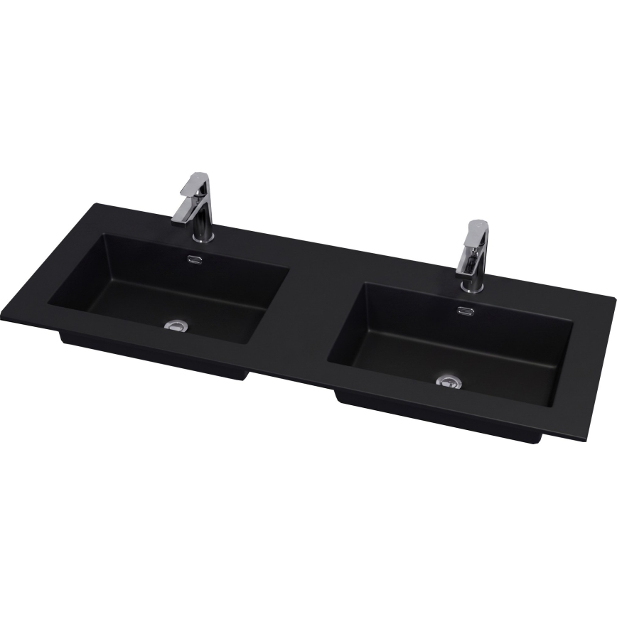 Mobilier de baie cu lavoar GRIBSKOV, 120 cm, bej/stejar/negru