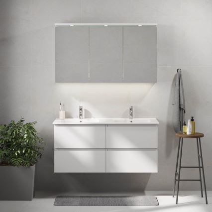 Mobilier de baie HELSINKI cu lavoar, 120 cm, alb