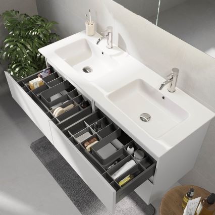 Mobilier de baie HELSINKI cu lavoar, 120 cm, alb