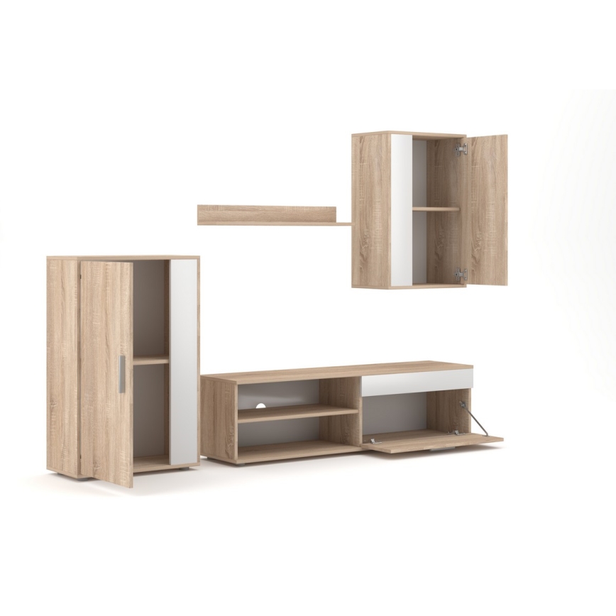 Mobilier living BRICK, stejar sonoma/alb