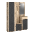 Mobilier pentru hol cu oglindă NOLAN, maro/grafit