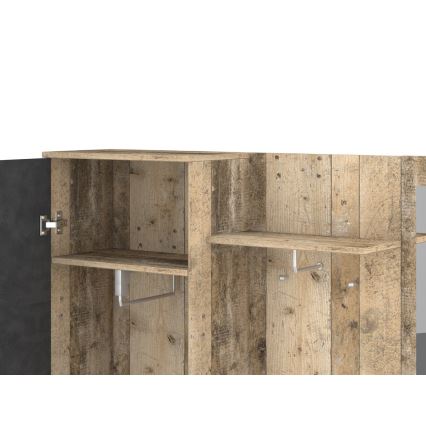 Mobilier pentru hol cu oglindă NOLAN, maro/grafit