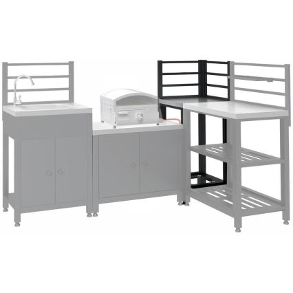 Modul de colț pentru exterior 47x47x123 cm, negru/inox