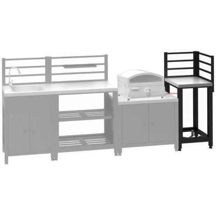 Modul de colț pentru exterior 47x47x123 cm, negru/inox