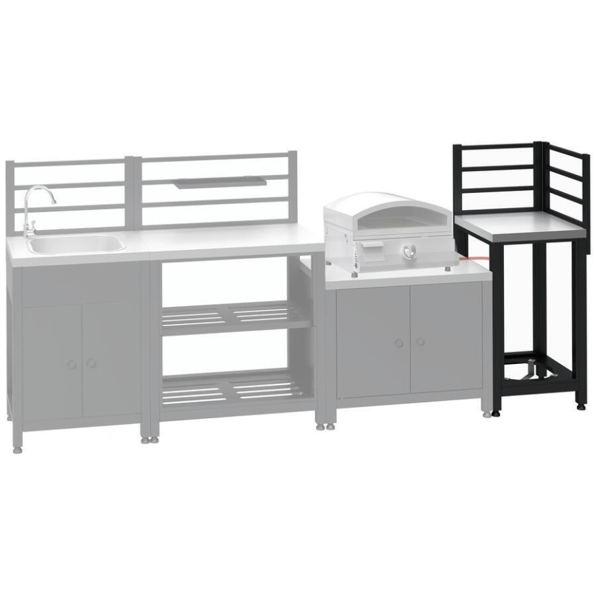 Modul de colț pentru exterior 47x47x123 cm, negru/inox