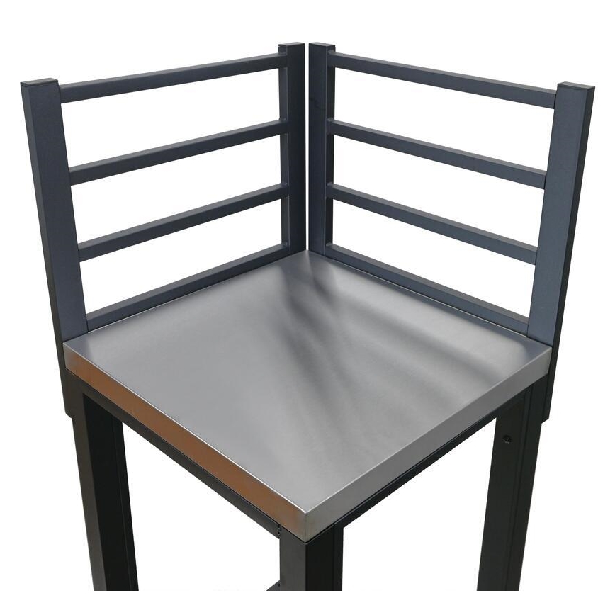 Modul de colț pentru exterior 47x47x123 cm, negru/inox
