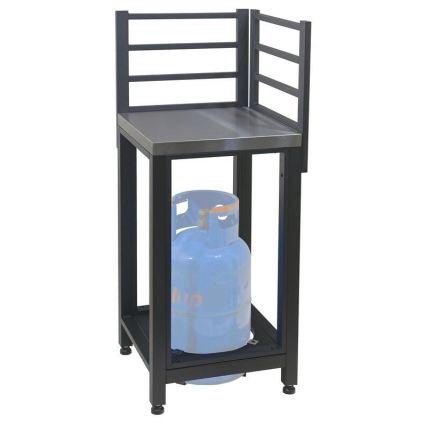 Modul de colț pentru exterior 47x47x123 cm, negru/inox