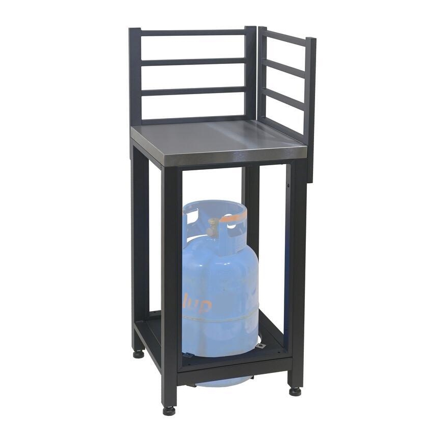 Modul de colț pentru exterior 47x47x123 cm, negru/inox