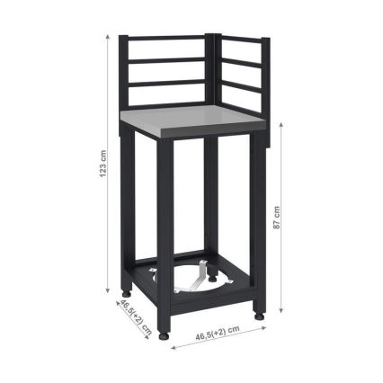 Modul de colț pentru exterior 47x47x123 cm, negru/inox