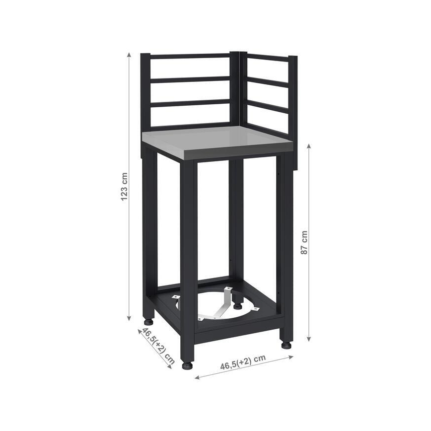 Modul de colț pentru exterior 47x47x123 cm, negru/inox