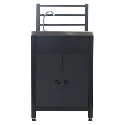 Modul exterior — masă cu chiuvetă 60x47x123 cm, negru/inox