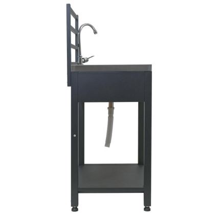 Modul exterior — masă cu chiuvetă 60x47x123 cm, negru/inox
