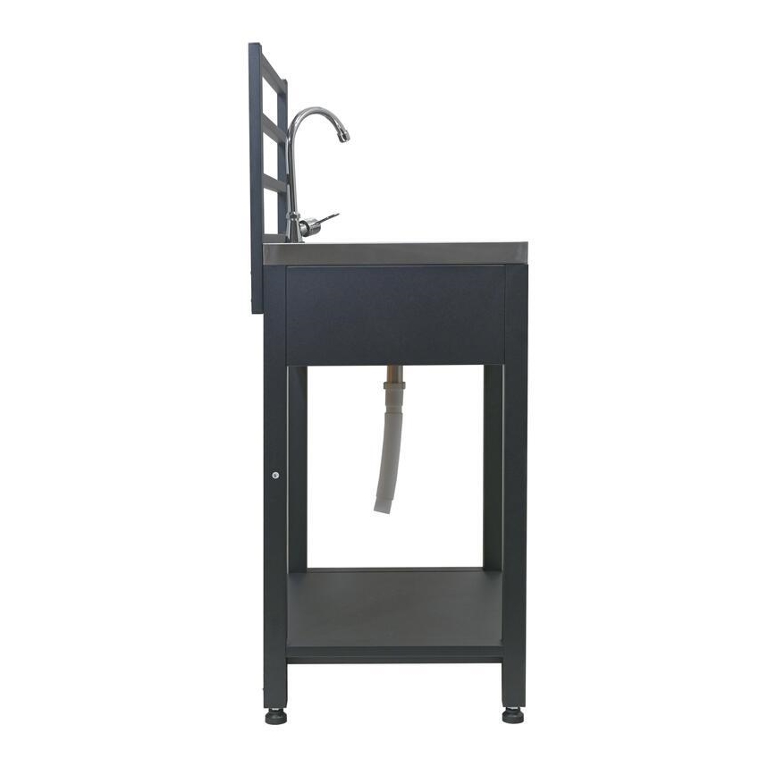 Modul exterior — masă cu chiuvetă 60x47x123 cm, negru/inox