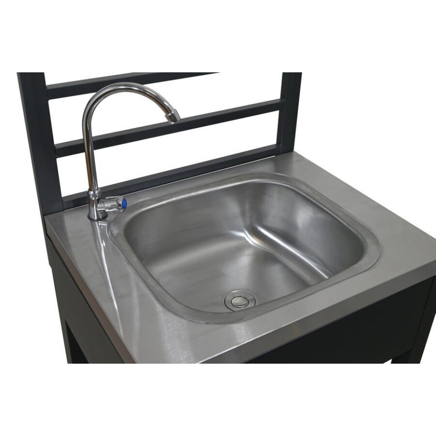 Modul exterior — masă cu chiuvetă 60x47x123 cm, negru/inox