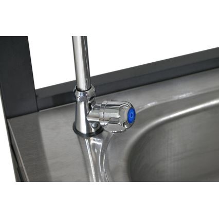 Modul exterior — masă cu chiuvetă 60x47x123 cm, negru/inox