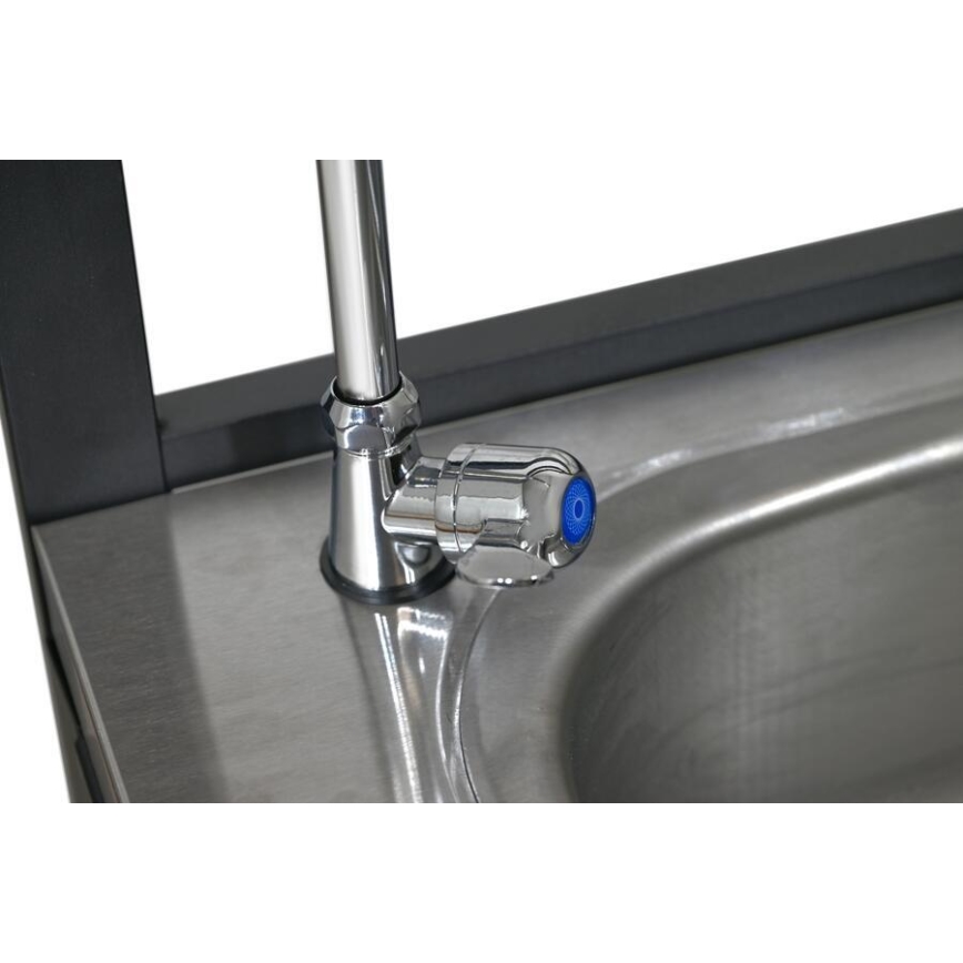 Modul exterior — masă cu chiuvetă 60x47x123 cm, negru/inox