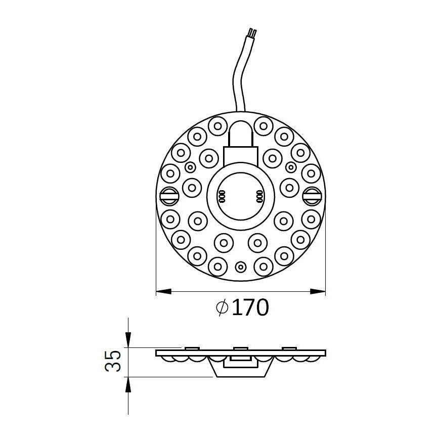 Modul LED magnetic 18W/230V, Ø 17 cm, 2700/3000/4000/5000/6500K