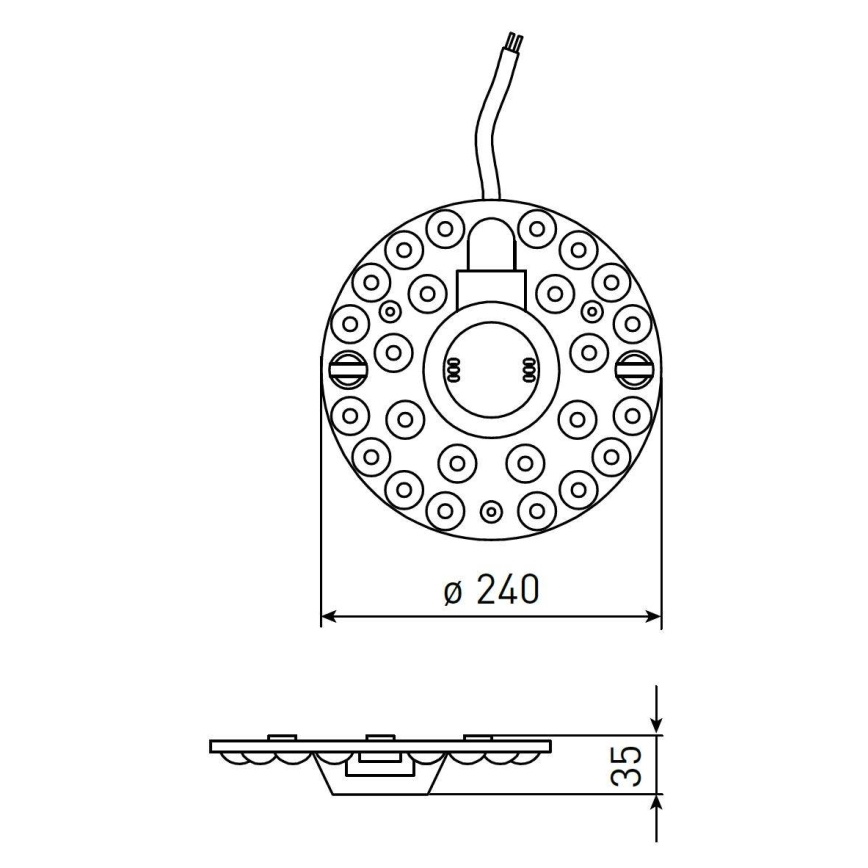 Modul LED magnetic LED/36W/230V, diametru 24 cm, 2700/3000/4000/5000/6500K
