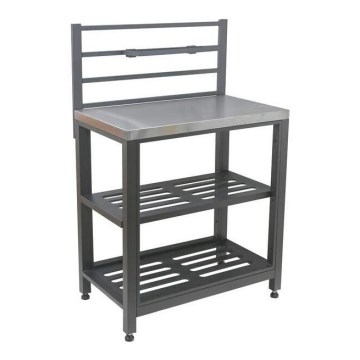 Modul masă pentru exterior 80x47x123 cm, negru/inox