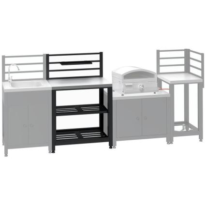 Modul masă pentru exterior 80x47x123 cm, negru/inox
