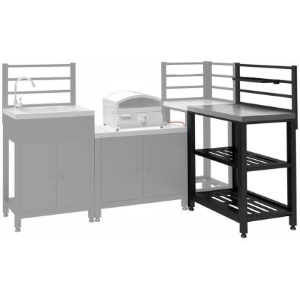 Modul masă pentru exterior 80x47x123 cm, negru/inox