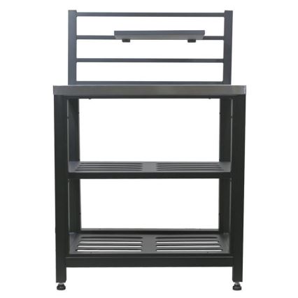 Modul masă pentru exterior 80x47x123 cm, negru/inox