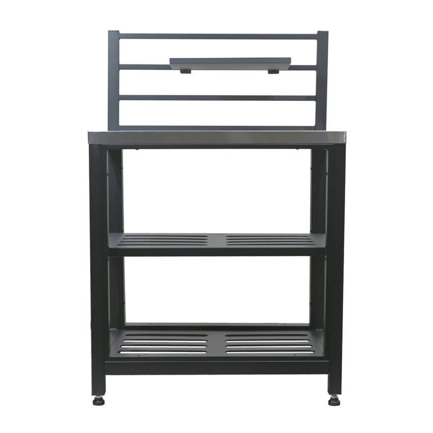 Modul masă pentru exterior 80x47x123 cm, negru/inox