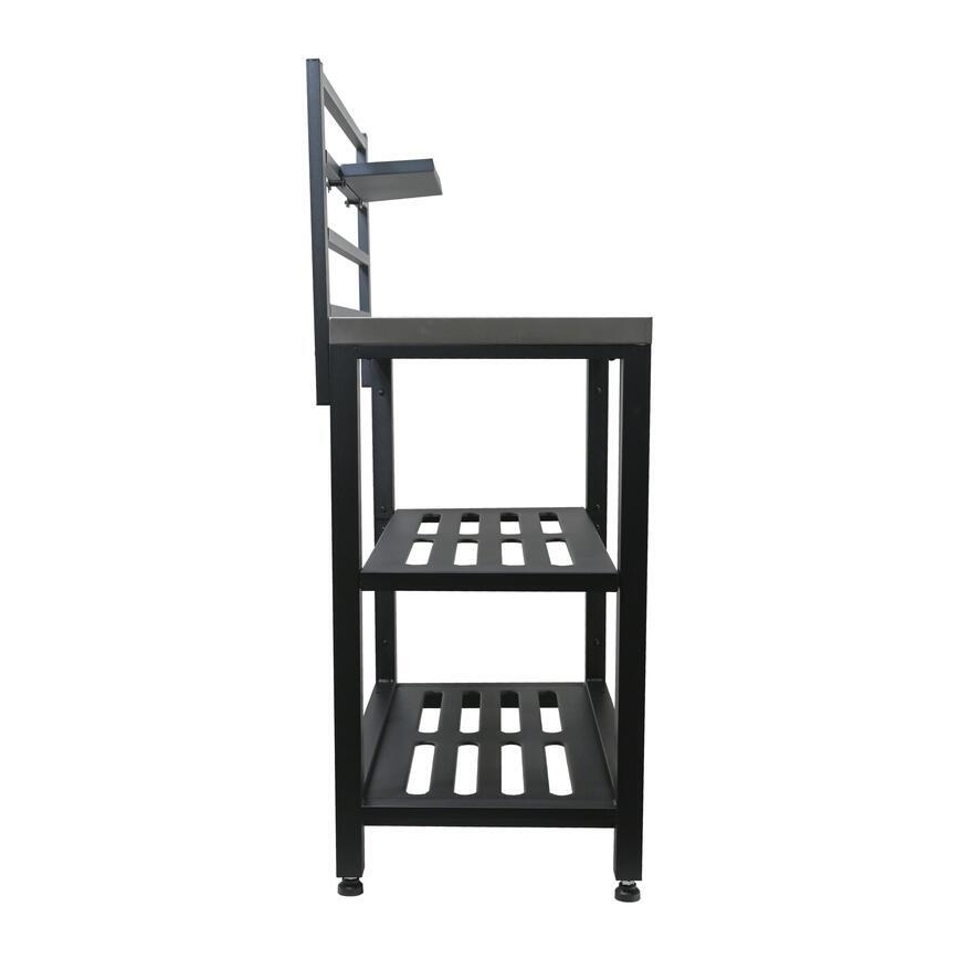Modul masă pentru exterior 80x47x123 cm, negru/inox