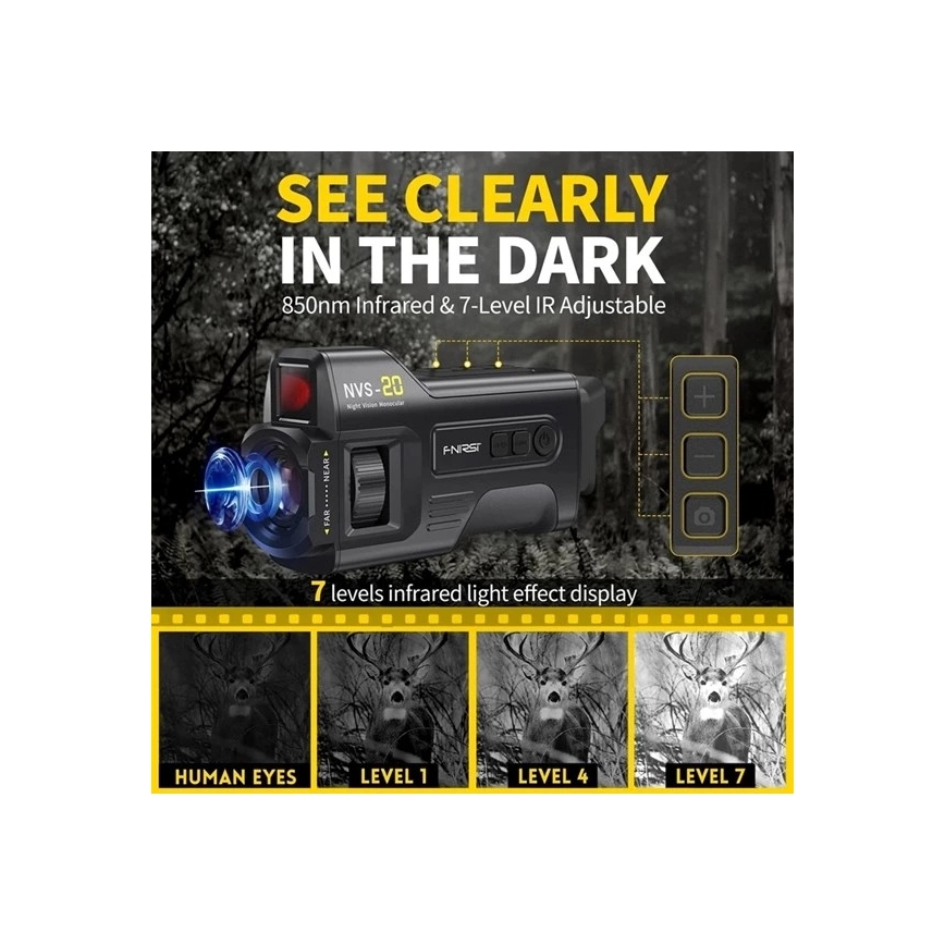 Monocular pentru vedere nocturnă 6x25, 2000 mAh