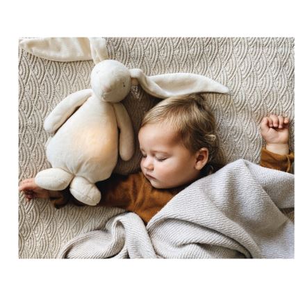 Moonie - Iepuraș de somn cu melodie și lumină, crem